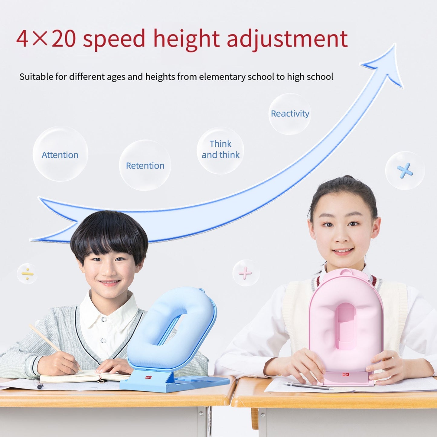 Adjustable NBX Nap Pillow: Ergonomic Desk Headrest with Detachable Pillowcase for Office and Student Use
