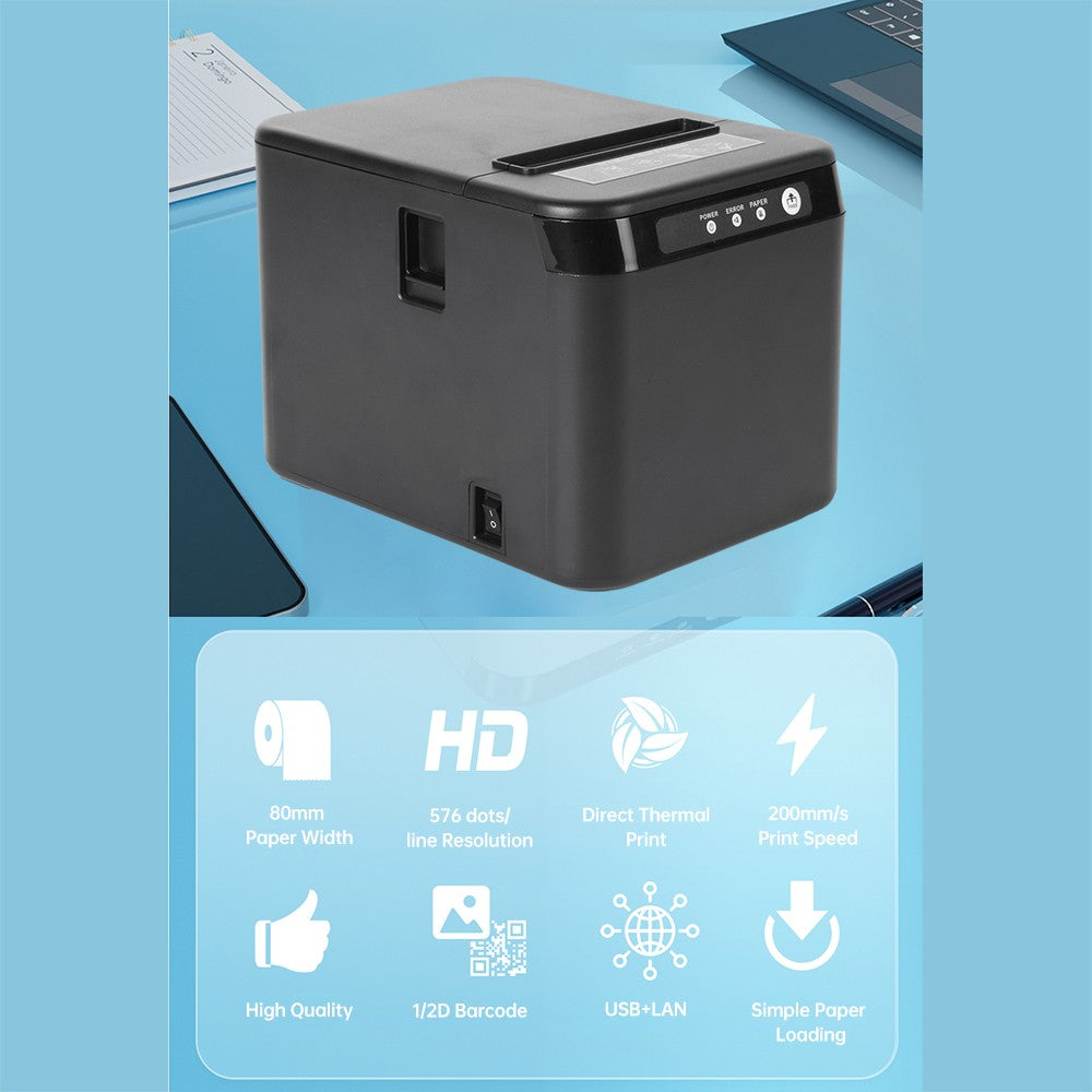 80mm Thermal Receipt Printer, ZY-Q821 ESC/POS Compatible