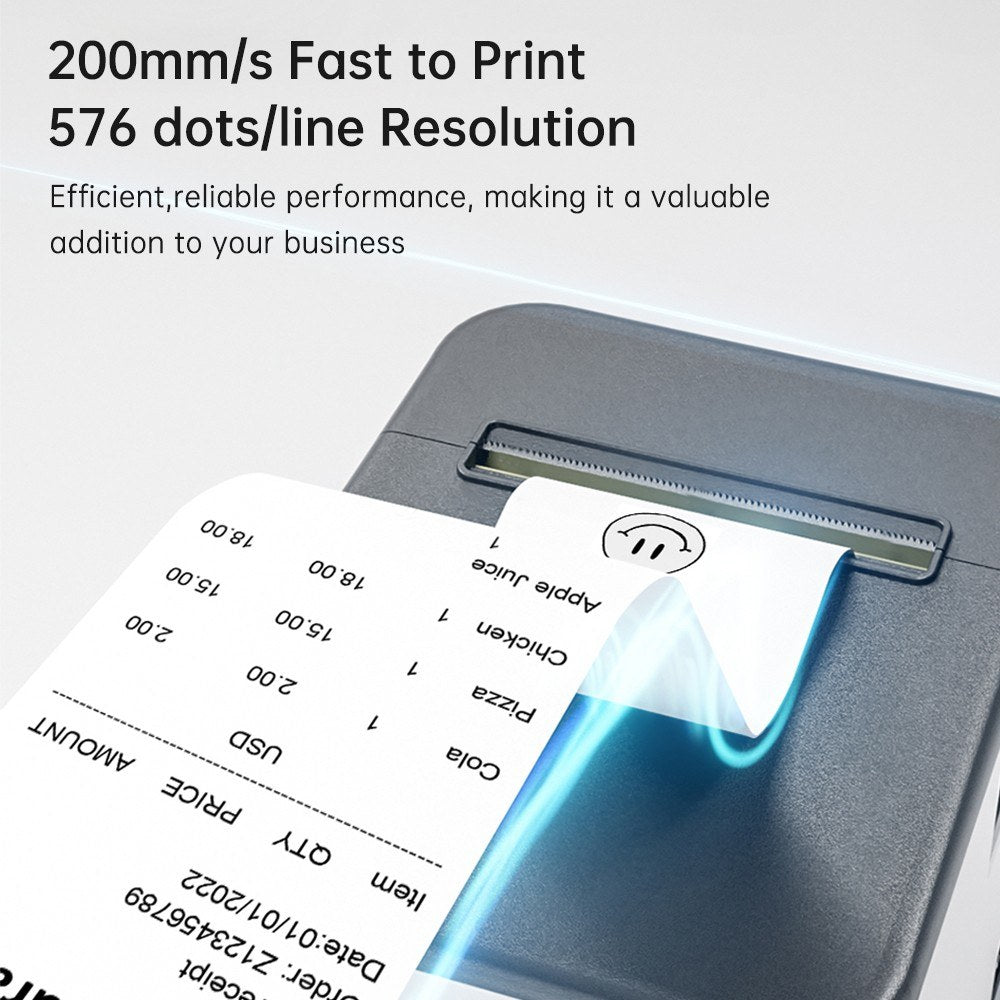 80mm Thermal Receipt Printer, ZY-Q821 ESC/POS Compatible