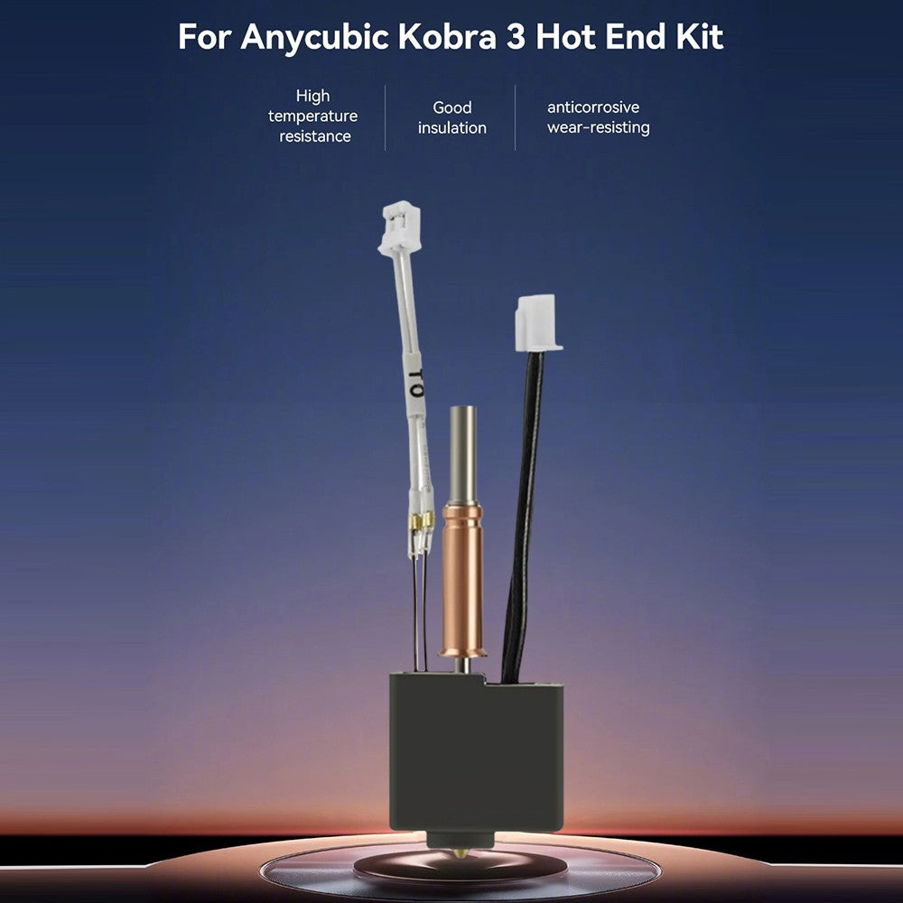 Kobra 3 3D Printer Hotend Extruder Kit 24V 50W with 0.4mm Brass Nozzle - No Heat Sink