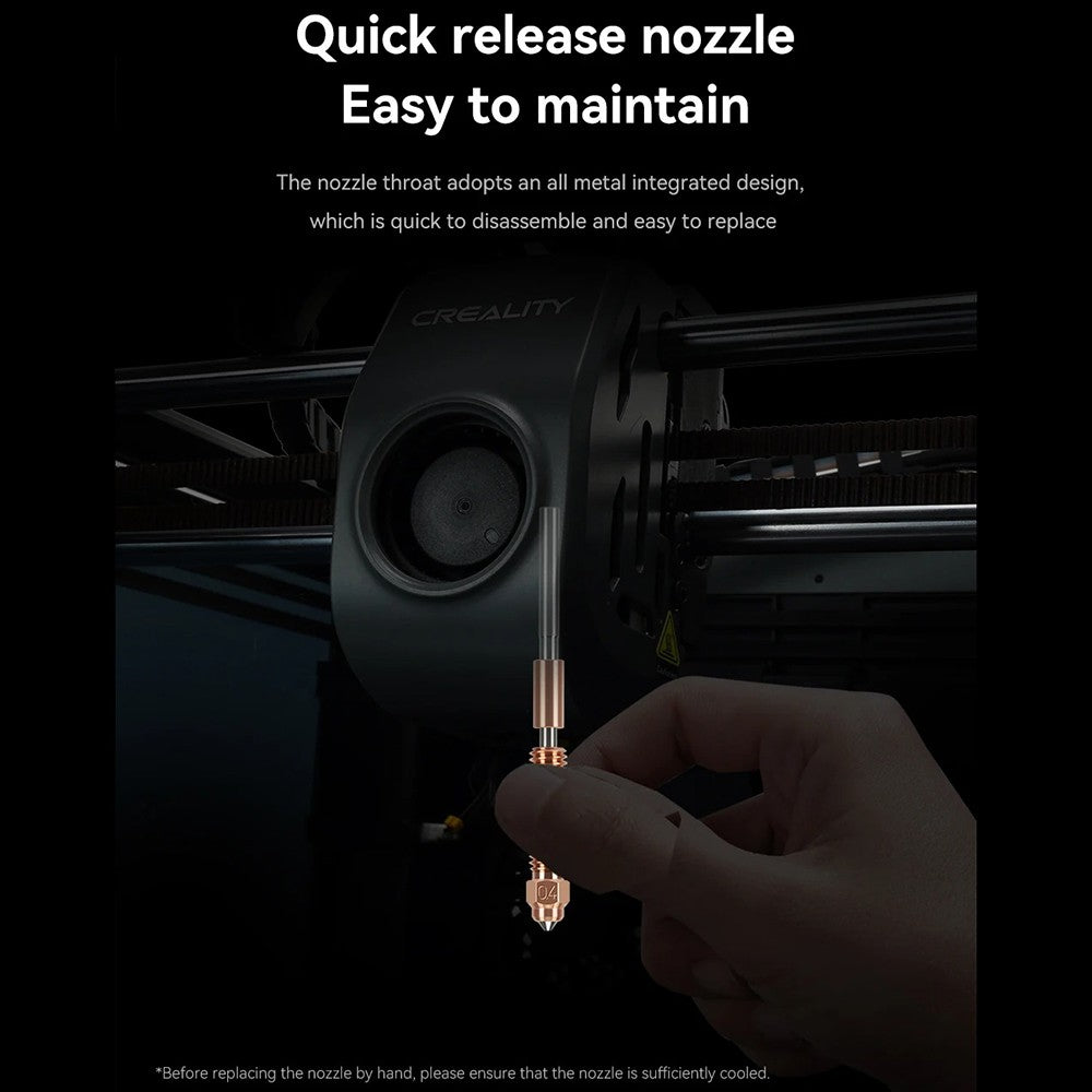 High-Speed 2PCS 0.4mm High Flow Nozzle Set: Copper Alloy & Hardened Steel