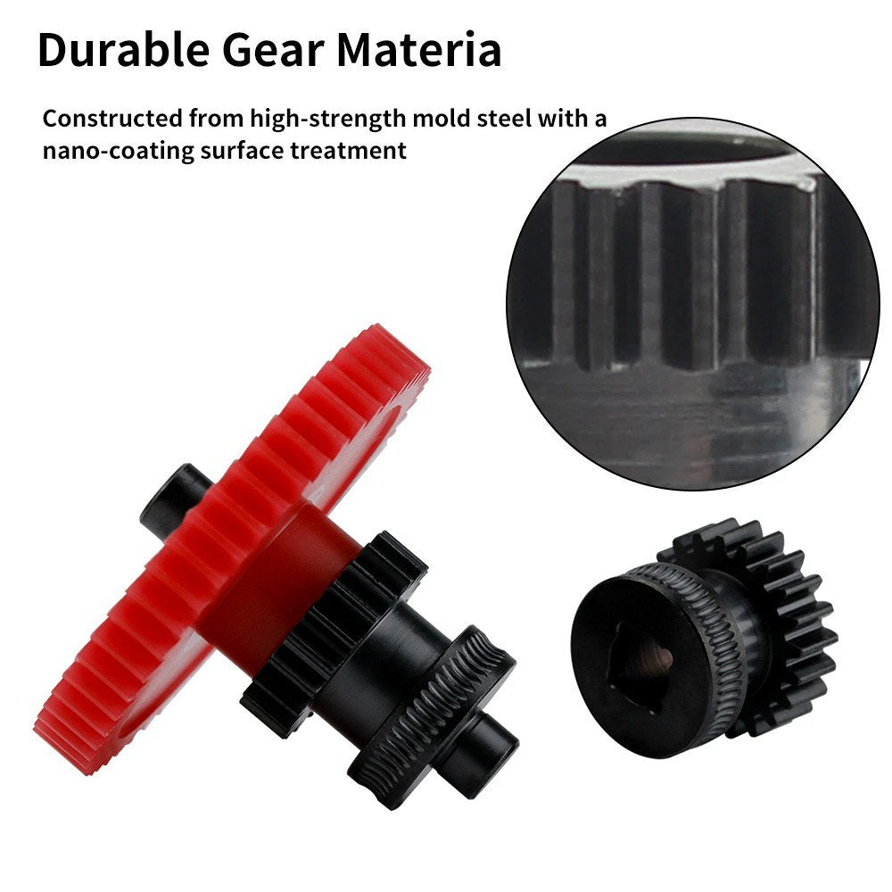 Hardened Steel Extruder Gear Kit for ELEGOO Neptune 4 Series - Dual Gear with Precision Bearings, 3D Printer Upgrade