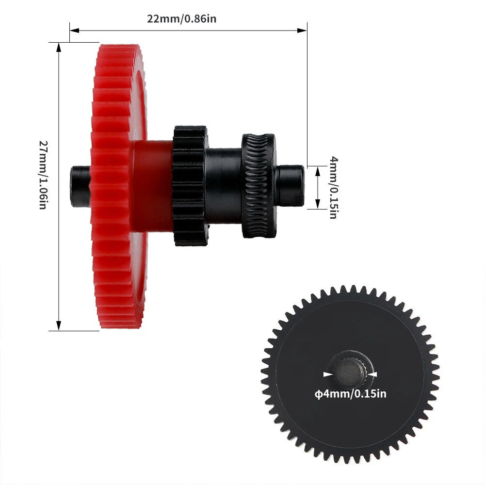 Hardened Steel Extruder Gear Kit for ELEGOO Neptune 4 Series - Dual Gear with Precision Bearings, 3D Printer Upgrade