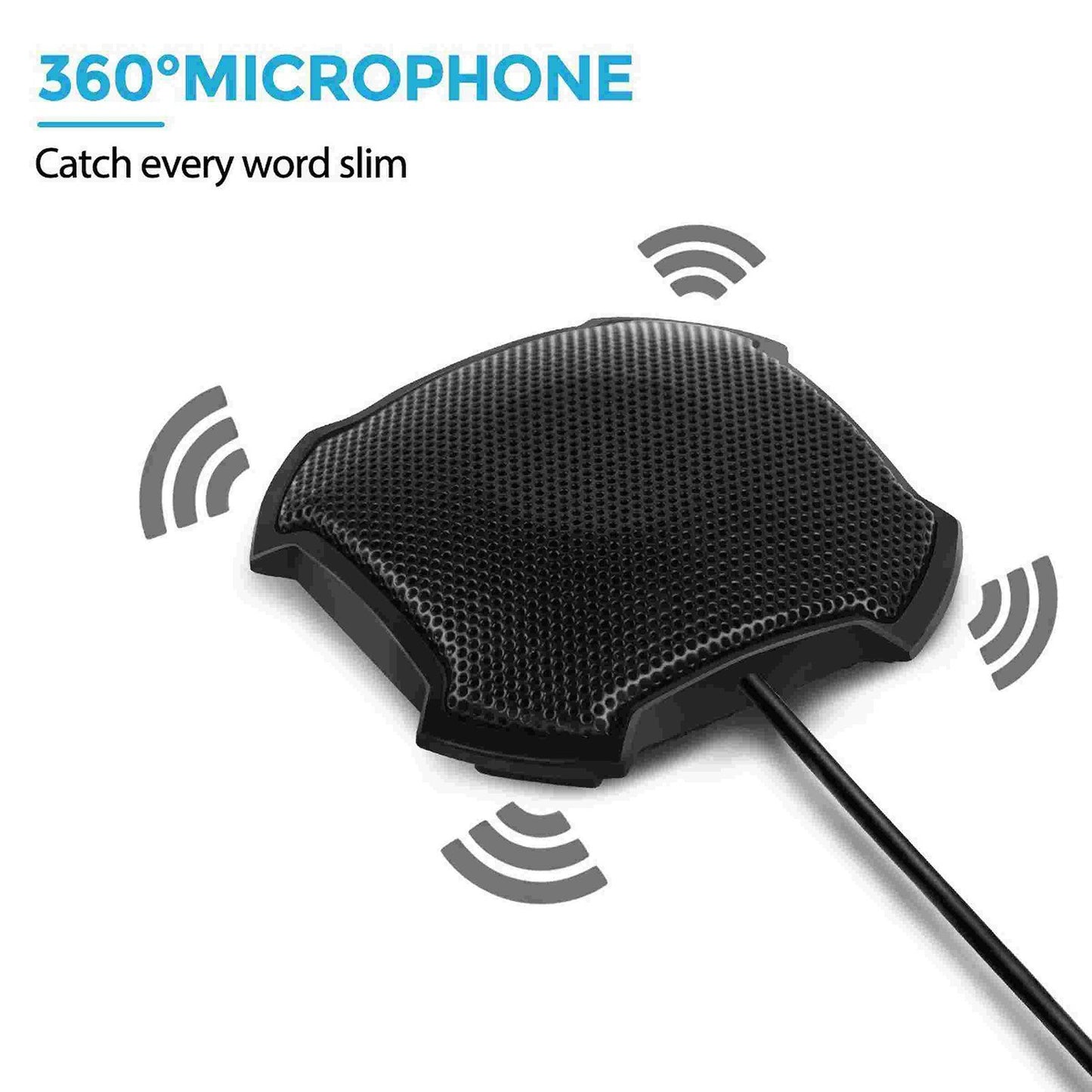 D13 360° Omnidirectional Desktop Conference Microphone | Plug & Play Condenser Mic with 3.5mm for PC