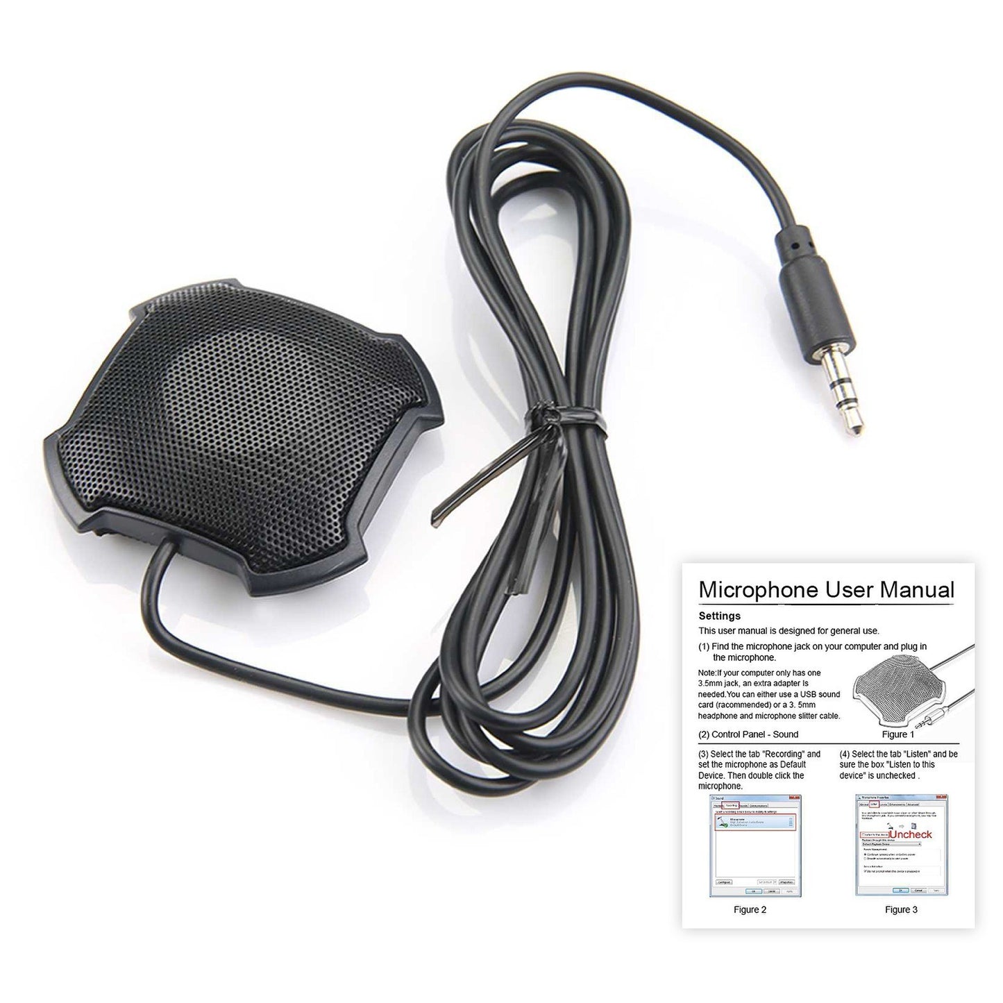 D13 360° Omnidirectional Desktop Conference Microphone | Plug & Play Condenser Mic with 3.5mm for PC