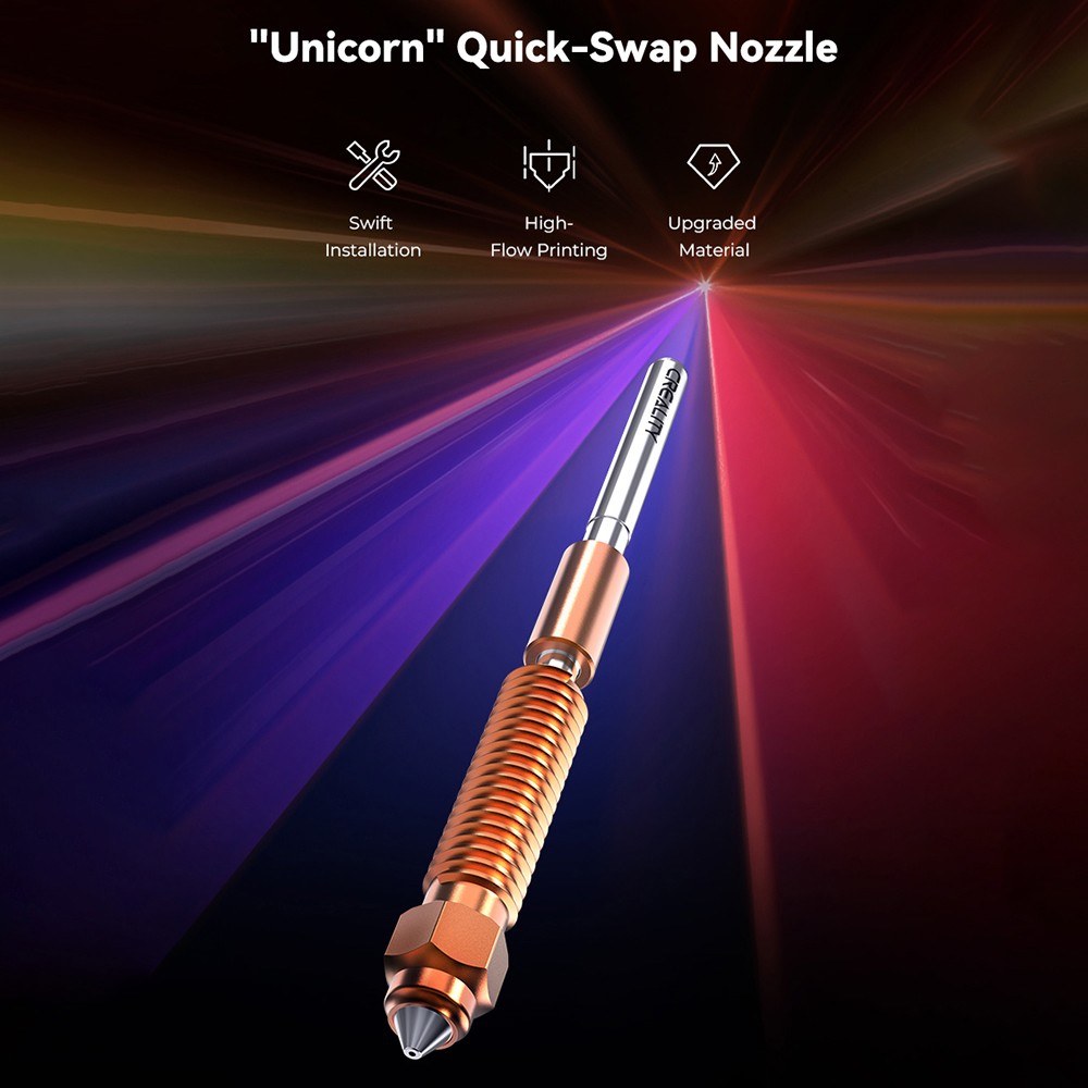 Creality 0.4mm 0.6mm 0.8mm Unicorn Quick-Swap Nozzle, High-Speed 600mm/s for K1 (2024), K1 Max (2024), K1C, K1 SE, Ender-3 V3, V3 Plus
