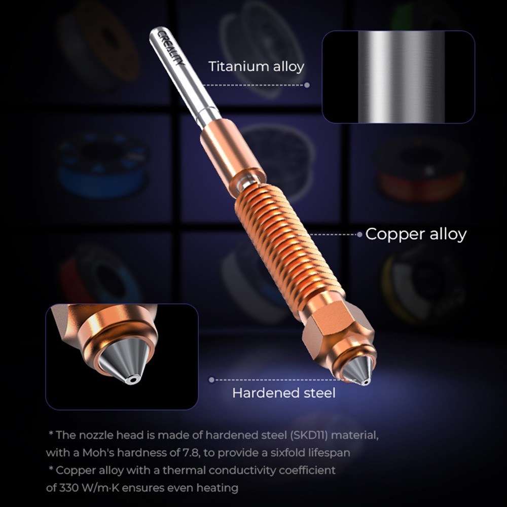 Creality 0.4mm 0.6mm 0.8mm Unicorn Quick-Swap Nozzle, High-Speed 600mm/s for K1 (2024), K1 Max (2024), K1C, K1 SE, Ender-3 V3, V3 Plus