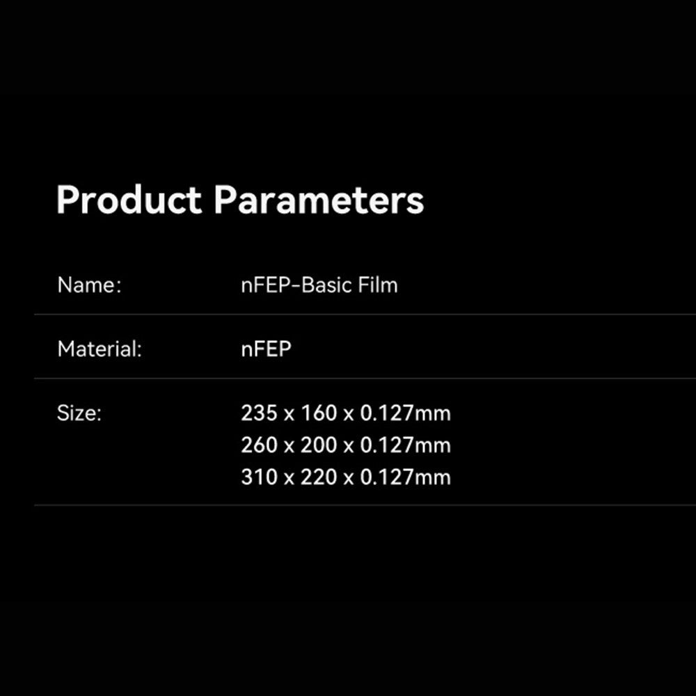 Creality 5-Pack NFEP-Basic Release Film 260x200mm, 0.127mm Thickness