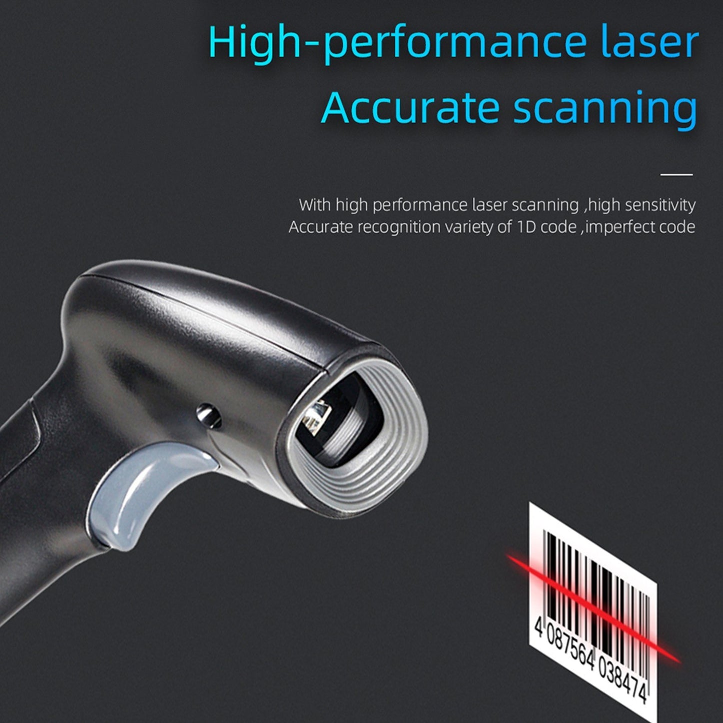 Bisofice USB Handheld 1D Barcode Scanner