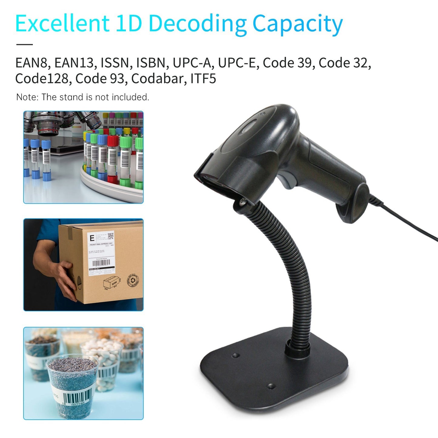 Bisofice USB Handheld 1D Barcode Scanner