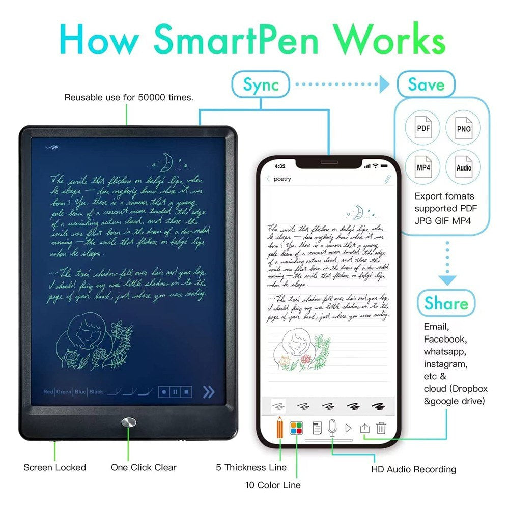 Wireless Digital Smart Pen & Notebook Writing Set – Bisofice Bluetooth Connection
