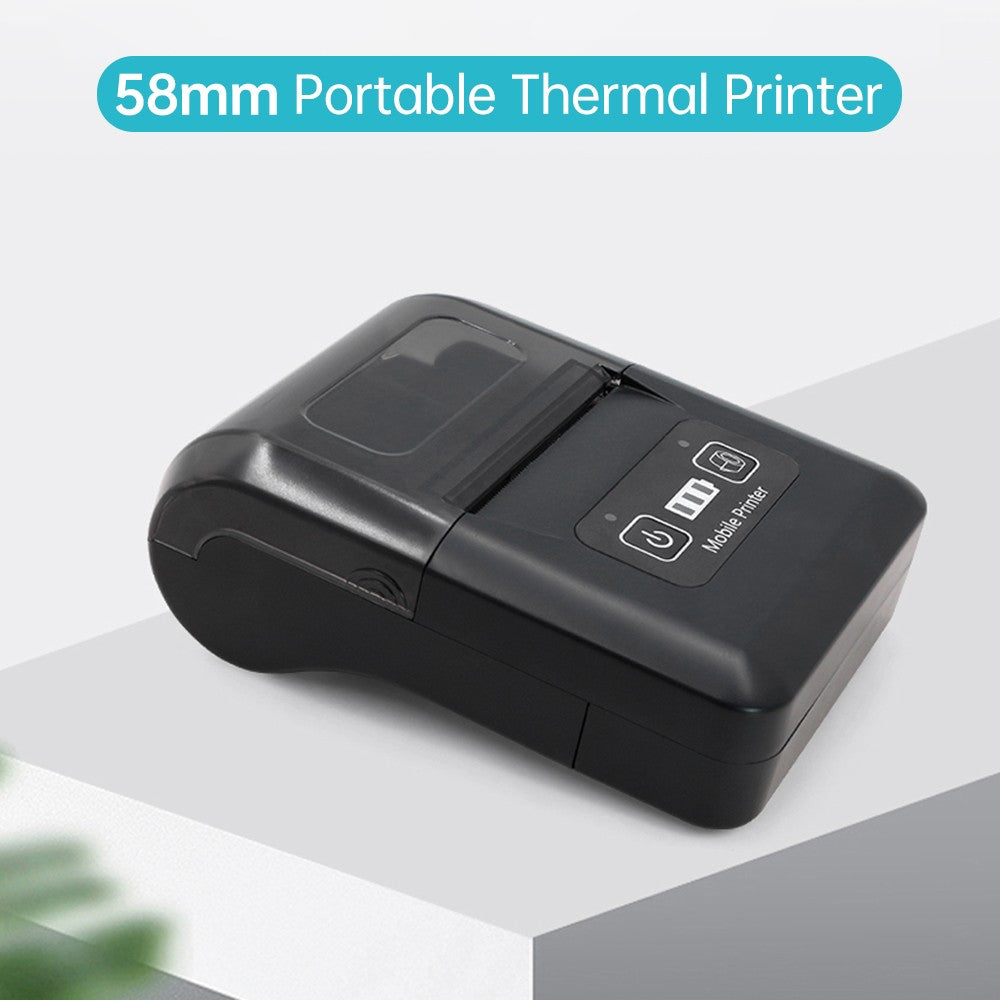 BISOFICE Portable Mini 58mm Wireless Thermal Printer, 2-inch BT+USB Receipt Printer with 57mm Paper for Restaurant, Sales, Retail, Small Business