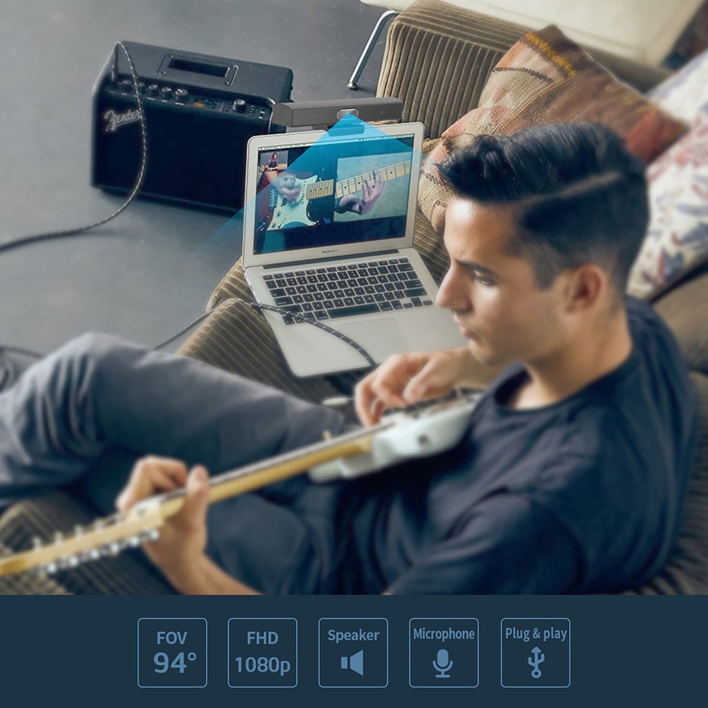 SEEUP 3R 2K Webcam with Built-in Microphone and Speaker by Bisofice