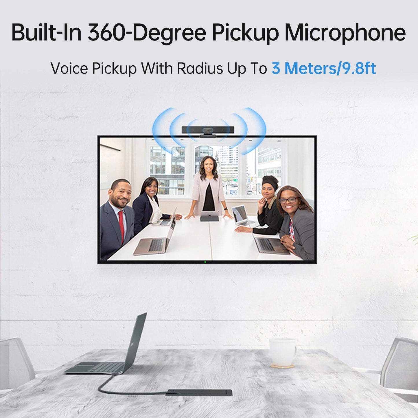 SEEUP 3R 2K Webcam with Built-in Microphone and Speaker by Bisofice