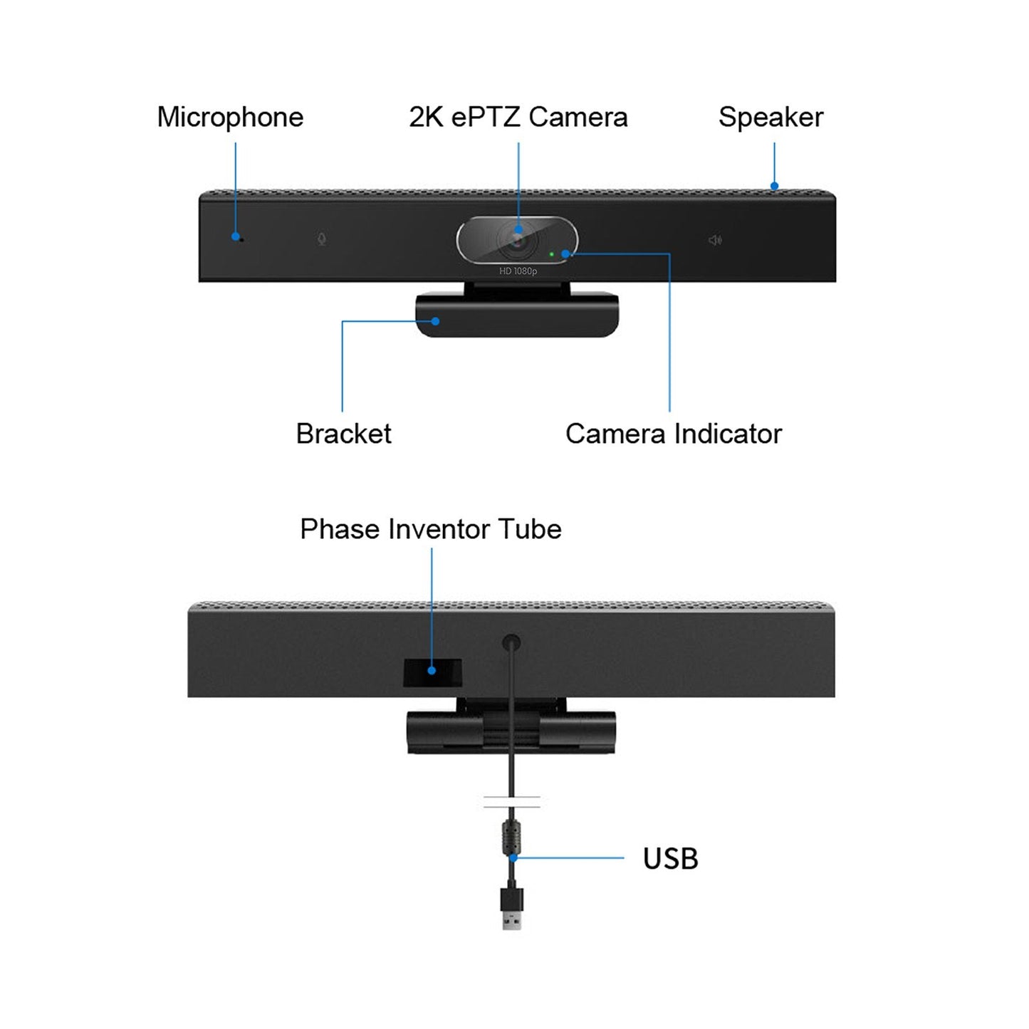 SEEUP 3R 2K Webcam with Built-in Microphone and Speaker by Bisofice