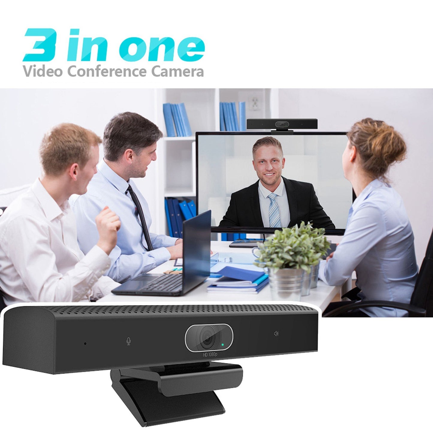 SEEUP 3R 2K Webcam with Built-in Microphone and Speaker by Bisofice