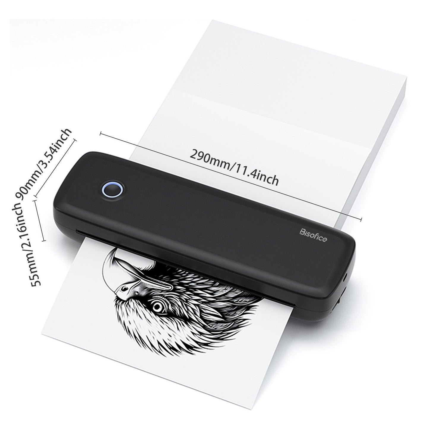 Bisofice A4 Inkless Thermal Printer with 1 Thermal Paper Roll for Documents & Photos