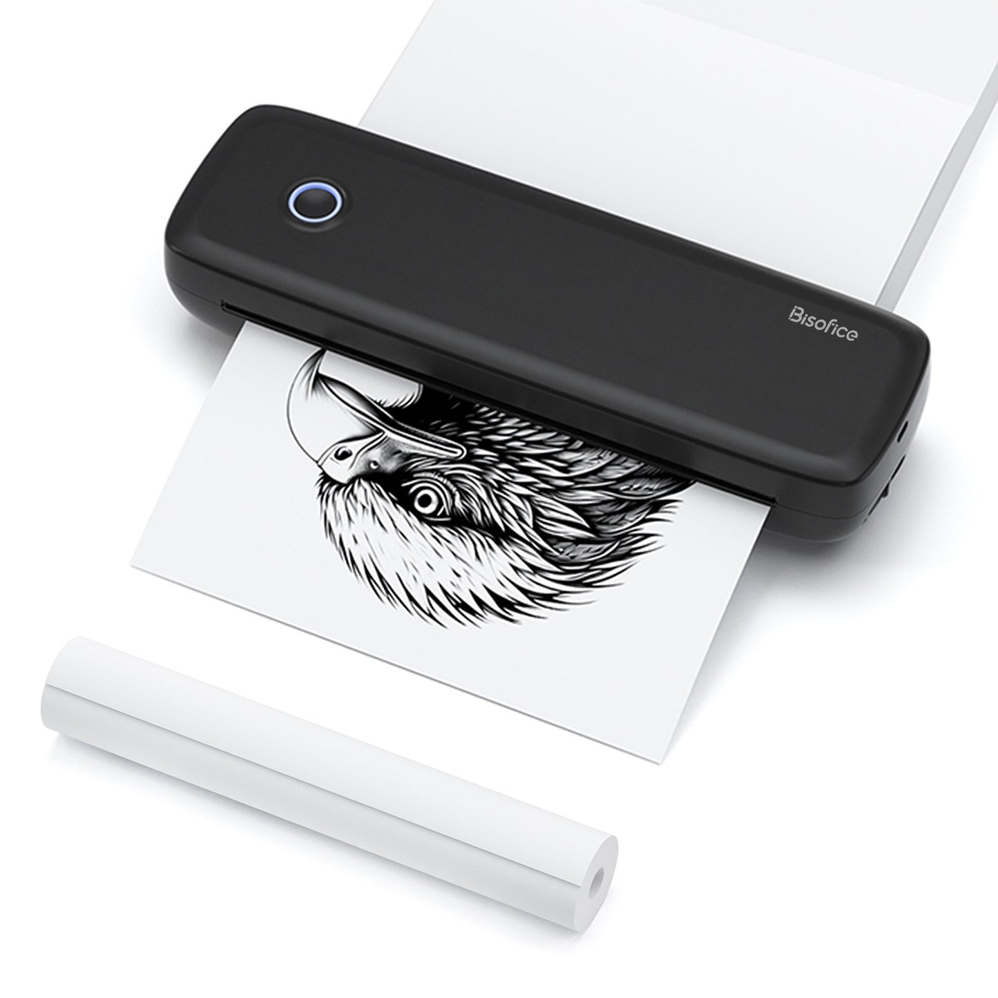 Bisofice A4 Inkless Thermal Printer with 1 Thermal Paper Roll for Documents & Photos