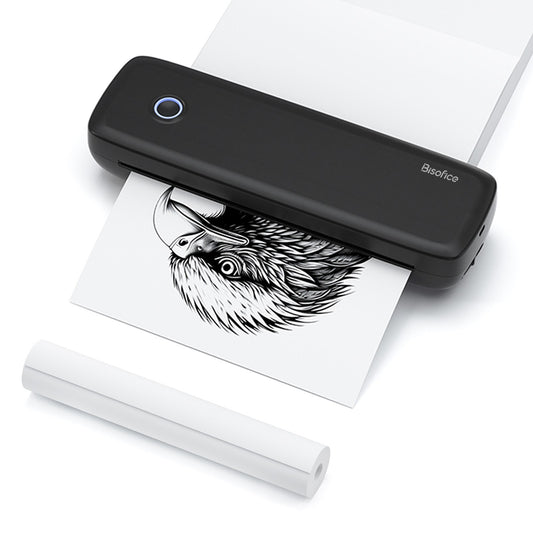 Bisofice A4 Inkless Thermal Printer with 1 Thermal Paper Roll for Documents & Photos