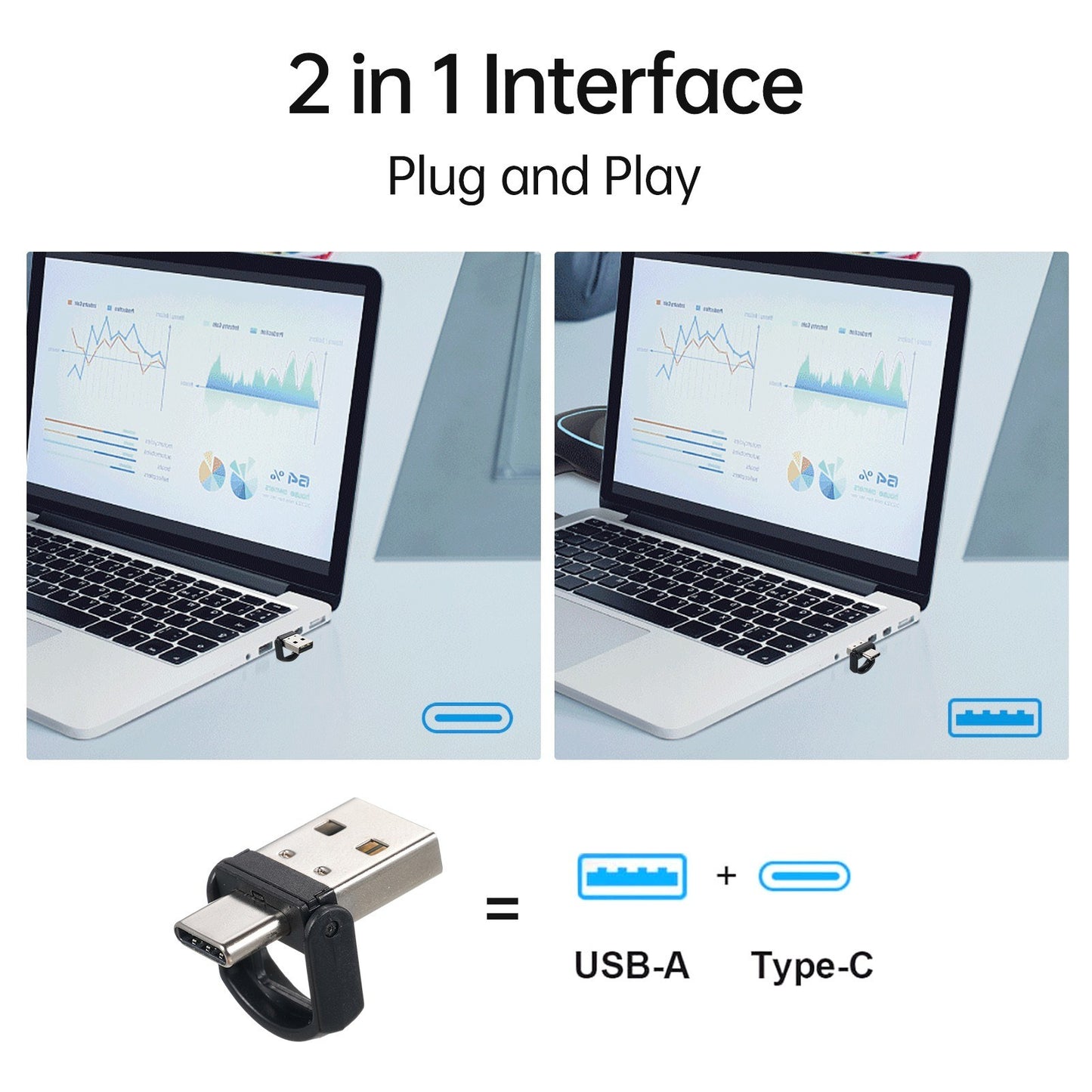 Bisofice Dual Head USB/Type-C Laser Presentation Pointer for PPT