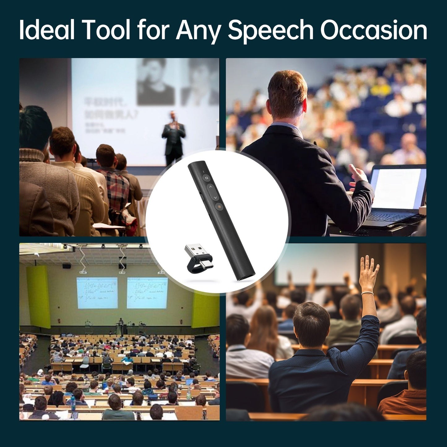 Bisofice Dual Head USB/Type-C Laser Presentation Pointer for PPT