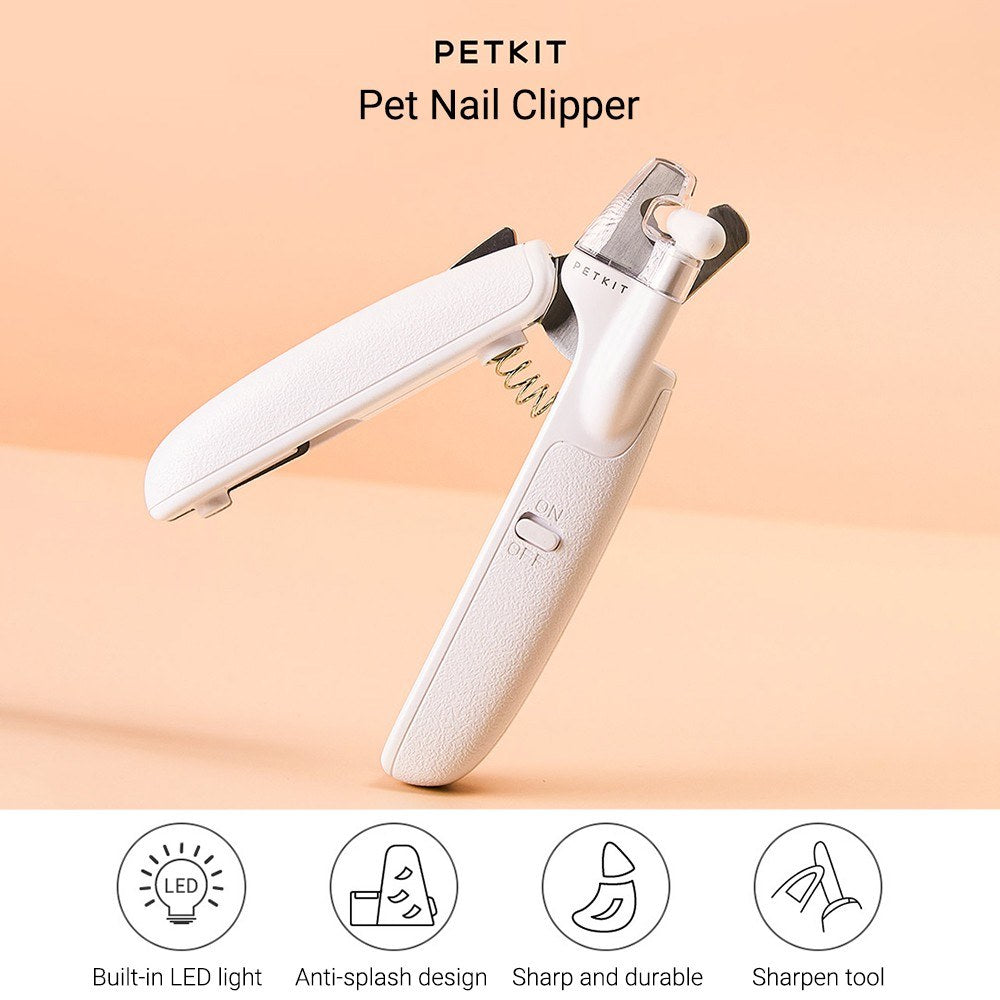 PETKIT LED Safety Nail Clippers for Cats & Dogs - Prevents Injury, Easy Grooming