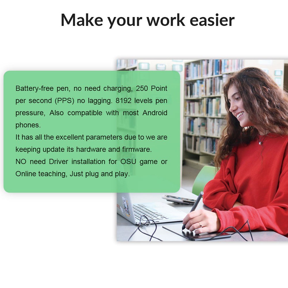 VEIKK S640 Battery-Free Pen Graphics Tablet