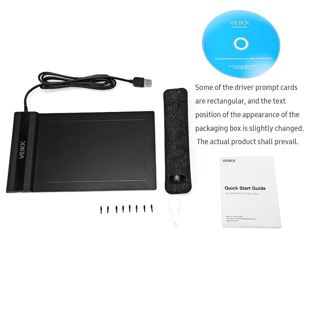 VEIKK S640 Battery-Free Pen Graphics Tablet