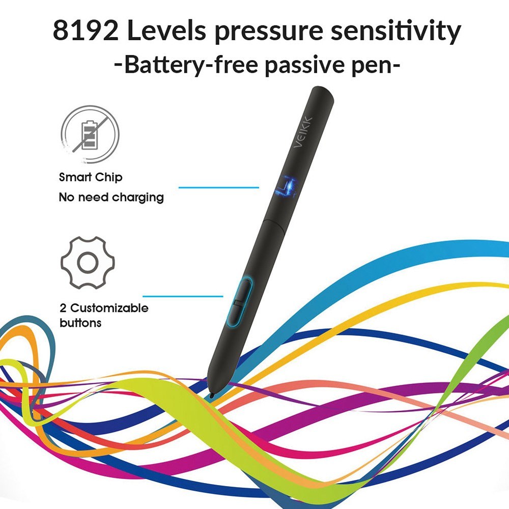 VEIKK S640 Battery-Free Pen Graphics Tablet