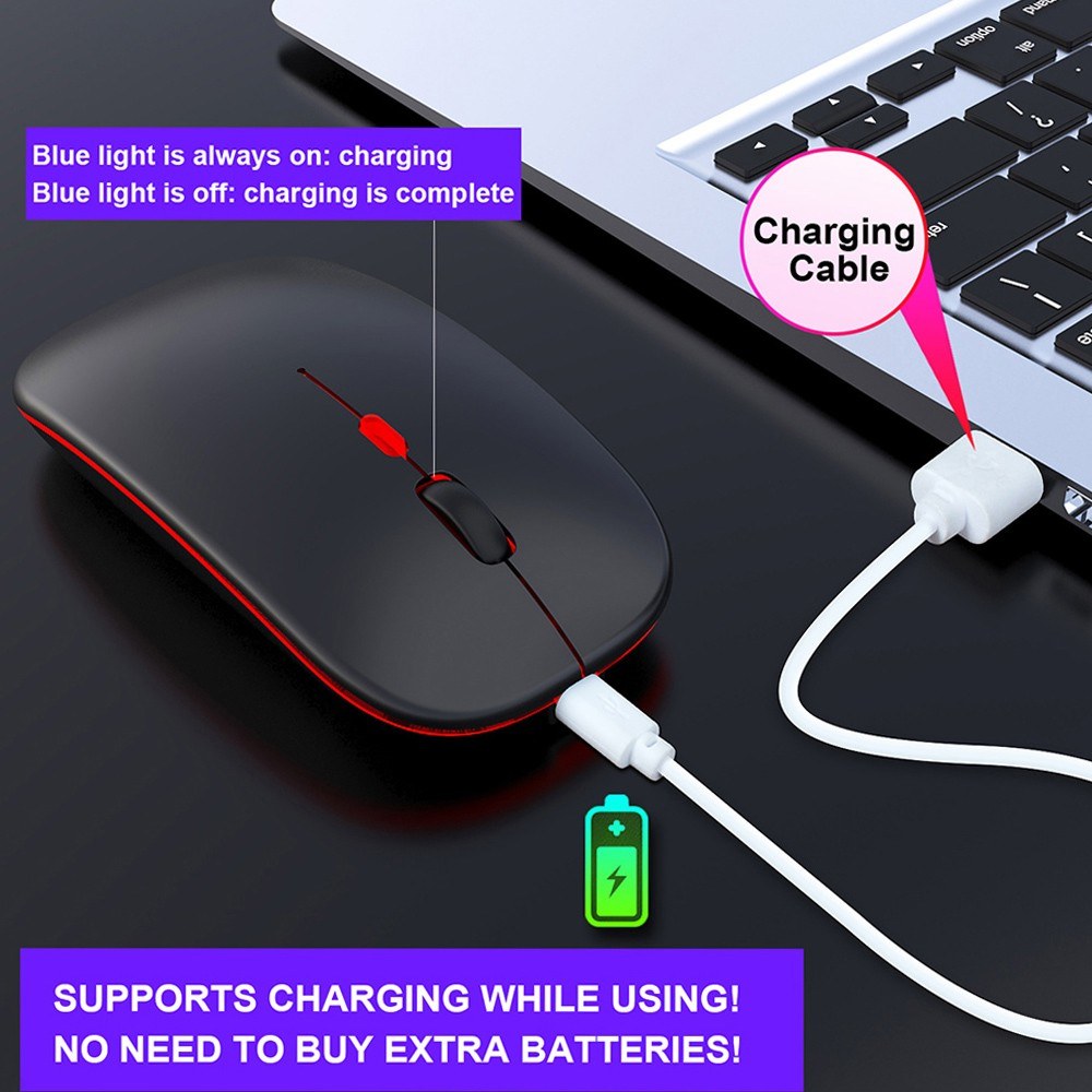 Ultra-thin M40 Silent Wireless Mouse 2.4G Rechargeable