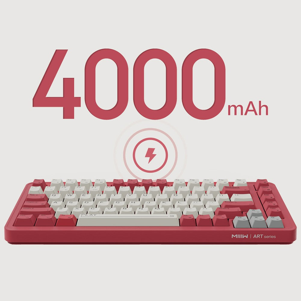 MIIIW ART Z830: Multi-Mode 83-Key Mechanical Keyboard with G Yellow PRO Switch, Double-Layer Silencing, Full-Key Hot Swap, BT 3.0/BLE 5.0