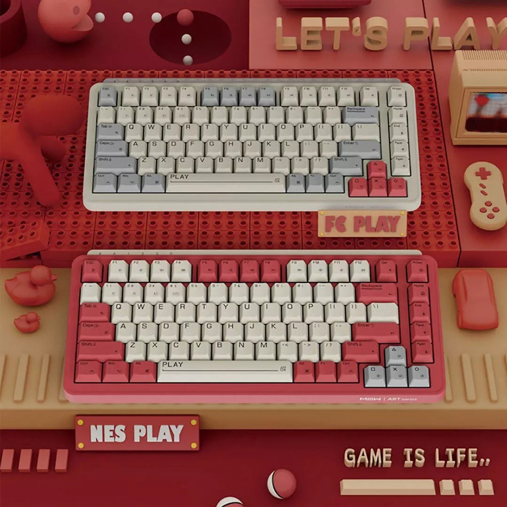 MIIIW ART Z830: Multi-Mode 83-Key Mechanical Keyboard with G Yellow PRO Switch, Double-Layer Silencing, Full-Key Hot Swap, BT 3.0/BLE 5.0