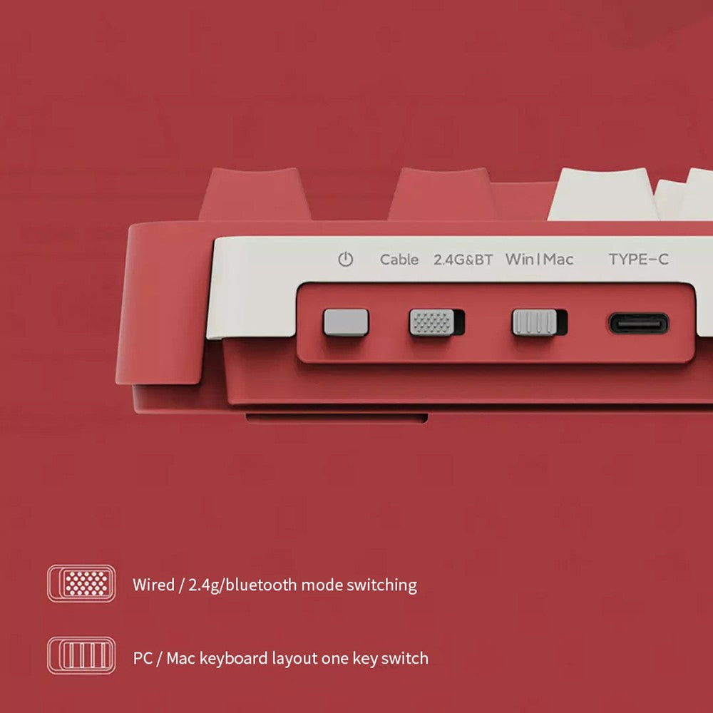 MIIIW ART Z830: Multi-Mode 83-Key Mechanical Keyboard with G Yellow PRO Switch, Double-Layer Silencing, Full-Key Hot Swap, BT 3.0/BLE 5.0