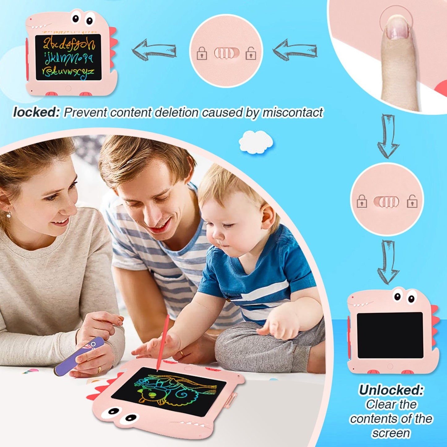 8.5 Inch LCD Writing Tablet for Toddlers - Doodle Board & Drawing Pad
