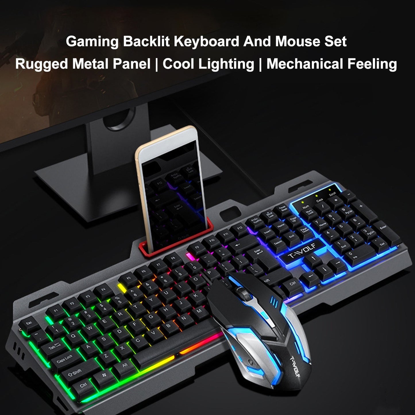 T-WOLF TF-600 Thunder Wolf Keyboard & Mouse Combo Set 2-in-1