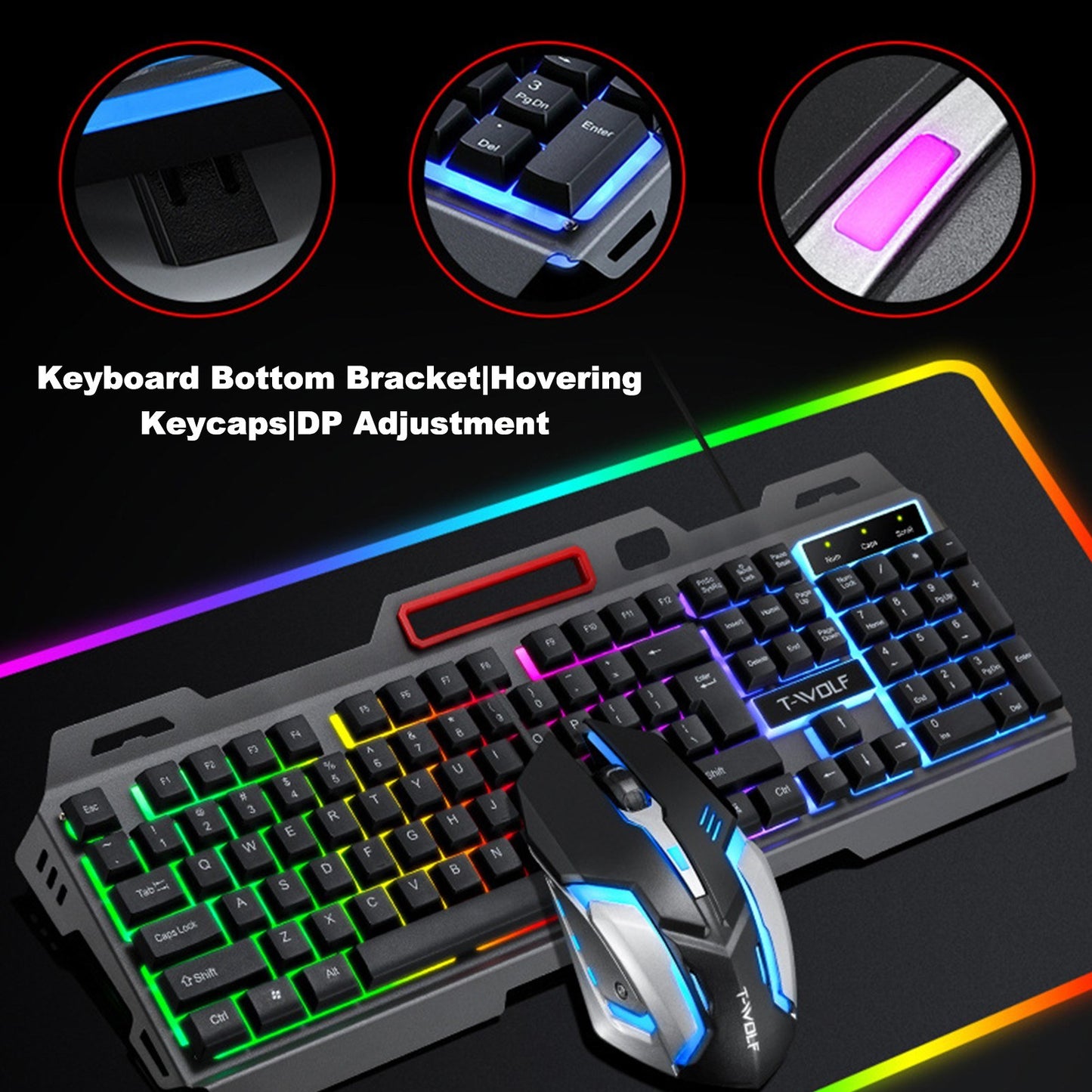 T-WOLF TF-600 Thunder Wolf Keyboard & Mouse Combo Set 2-in-1