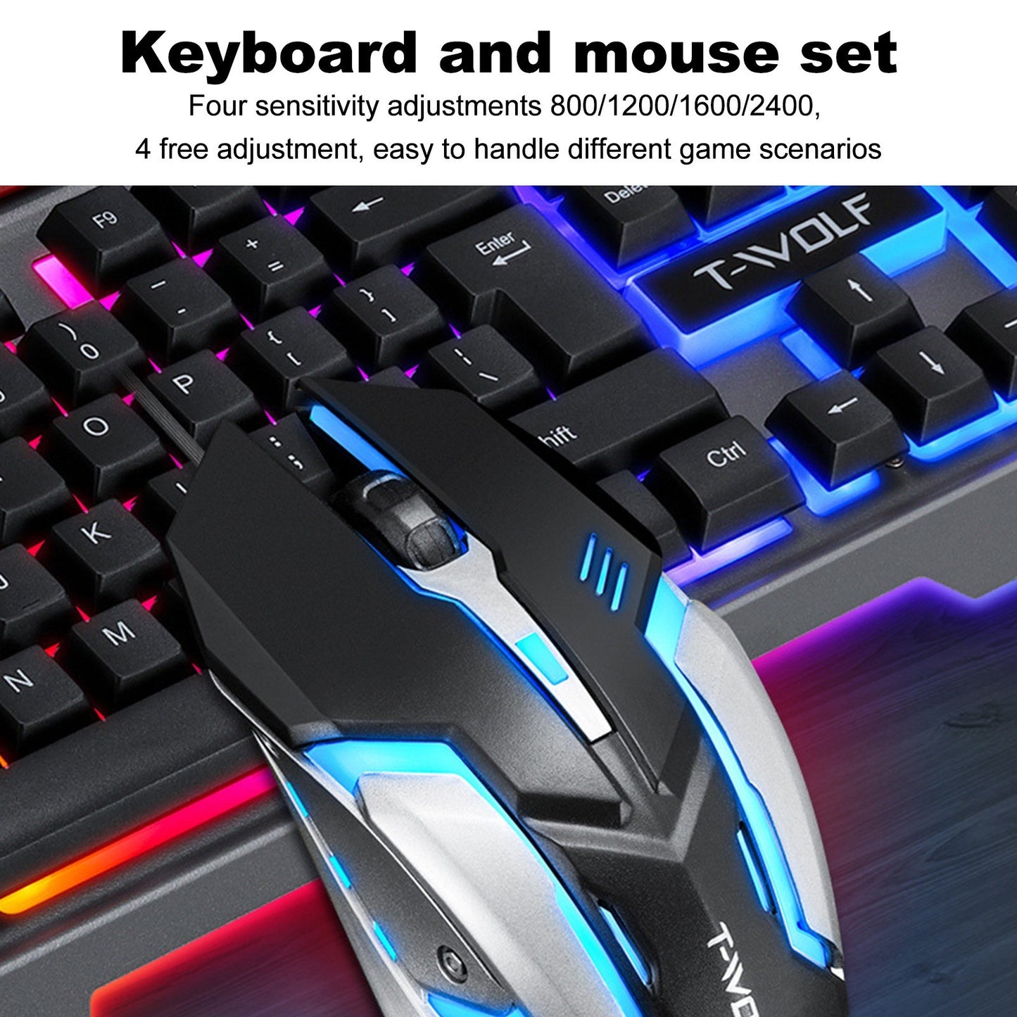 T-WOLF TF-600 Thunder Wolf Keyboard & Mouse Combo Set 2-in-1