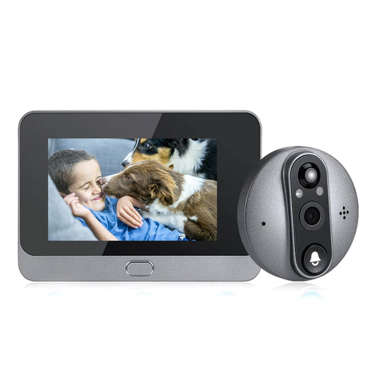 W88 Smart WiFi Video Doorbell with Motion Sensor, Two-Way Intercom, and 4.3-inch Color Screen for Home Security