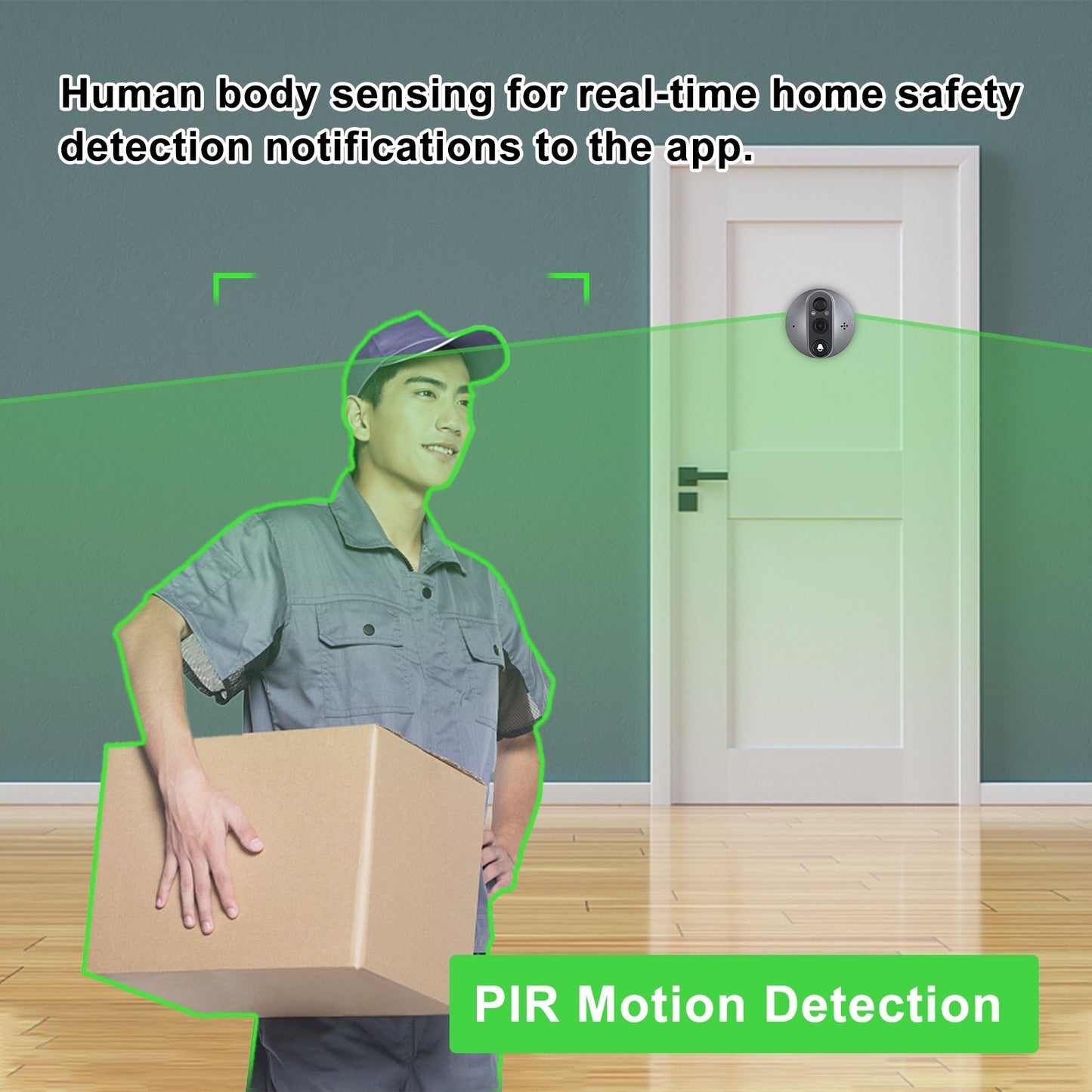W88 Smart WiFi Video Doorbell with Motion Sensor, Two-Way Intercom, and 4.3-inch Color Screen for Home Security