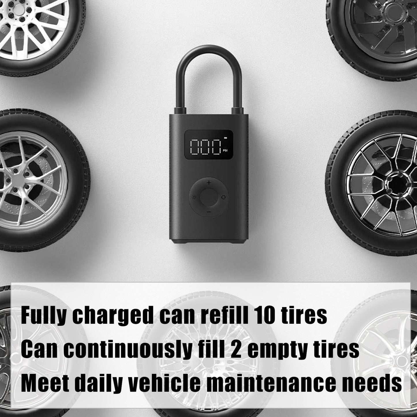 Xiaomi Mijia Portable Electric Air Pump 2 - 2000mAh Battery, Fast 8-Minute Inflation