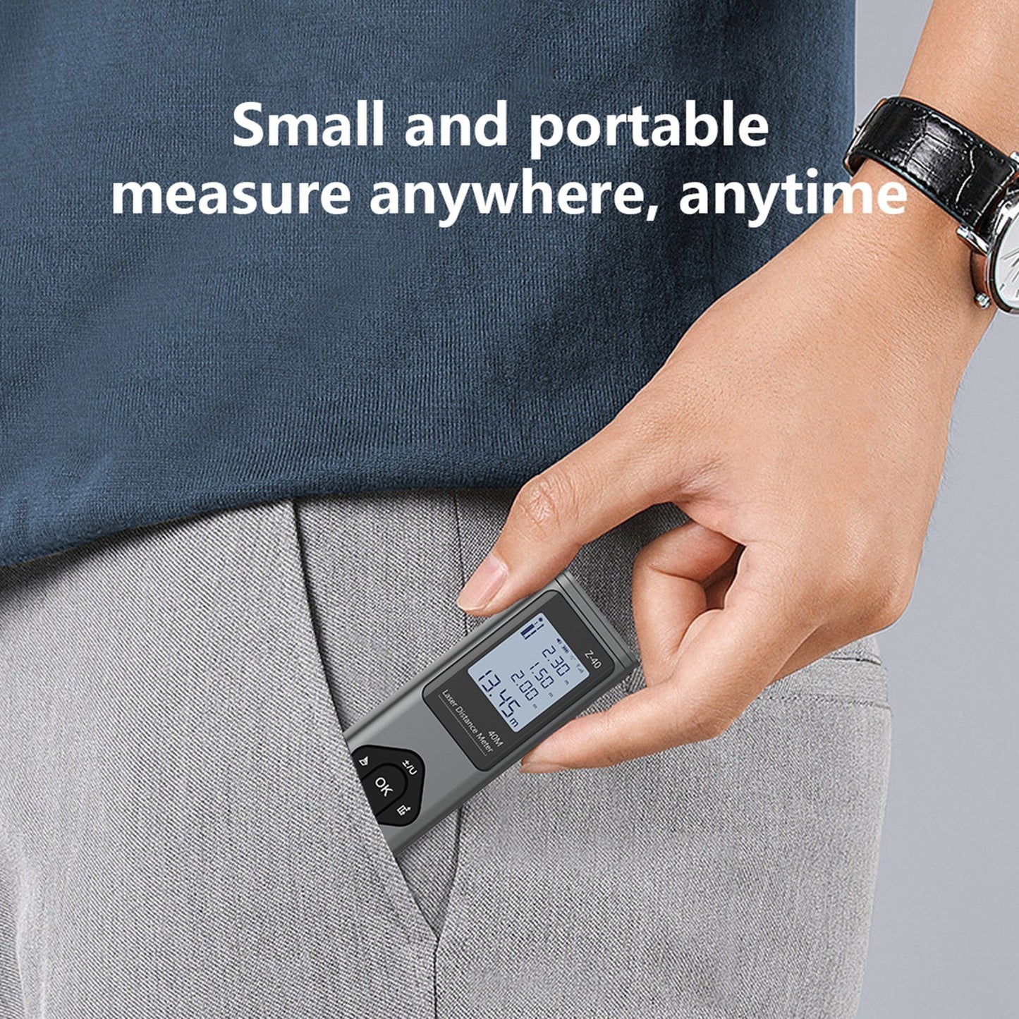 RONGUAN LR1 132ft Laser Distance Meter 40M Portable Range Finder