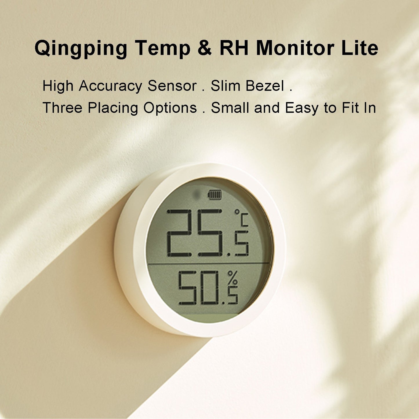 QingPing CGDK2 Smart Indoor Temperature & Humidity Monitor with LCD Display