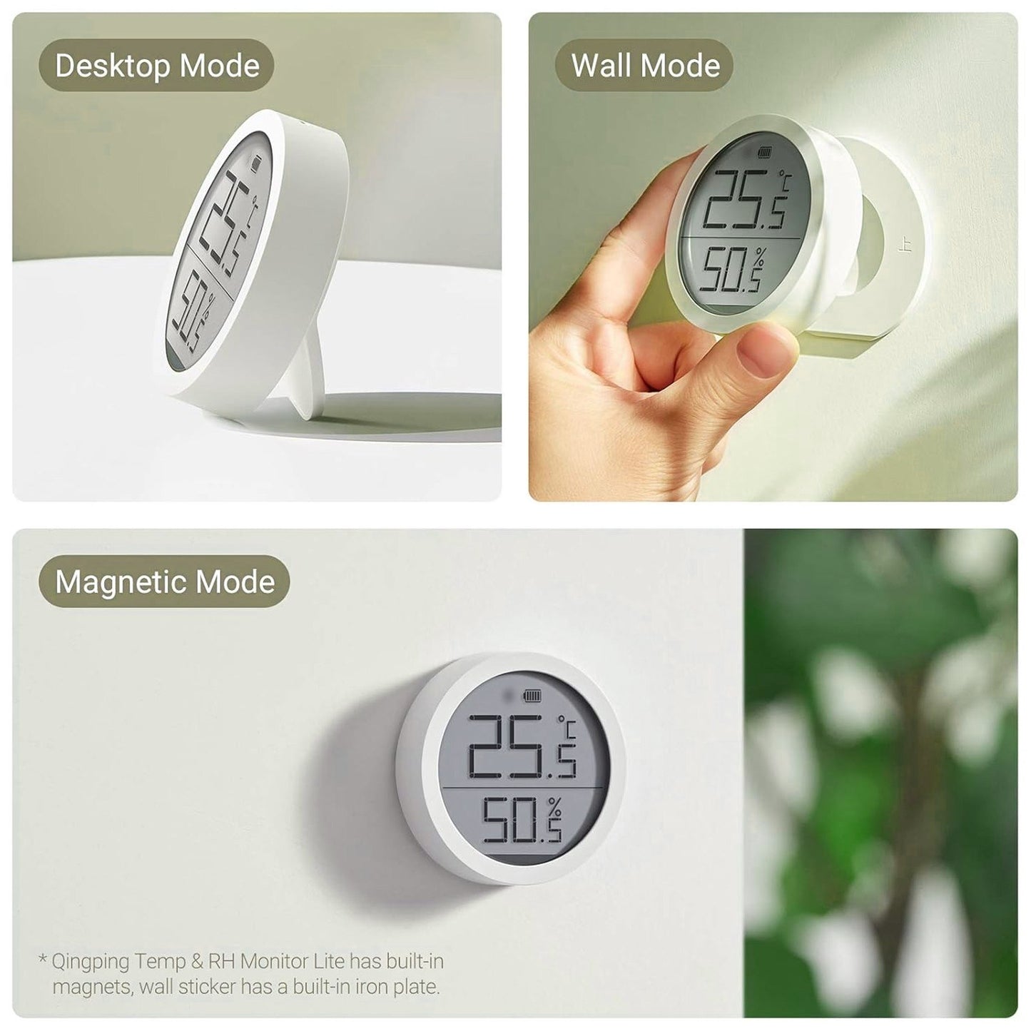 QingPing CGDK2 Smart Indoor Temperature & Humidity Monitor with LCD Display