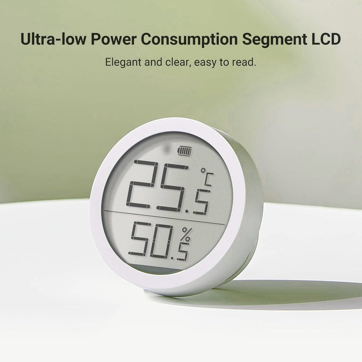 QingPing CGDK2 Smart Indoor Temperature & Humidity Monitor with LCD Display