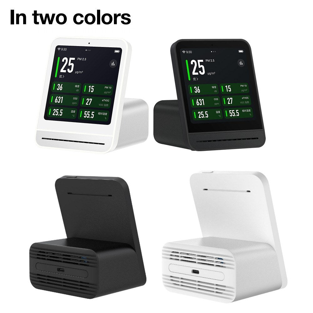 Qingping Air Monitor 2: Temperature, Humidity, PM2.5, PM10, CO2, eTVOC & Noise Levels Tracker