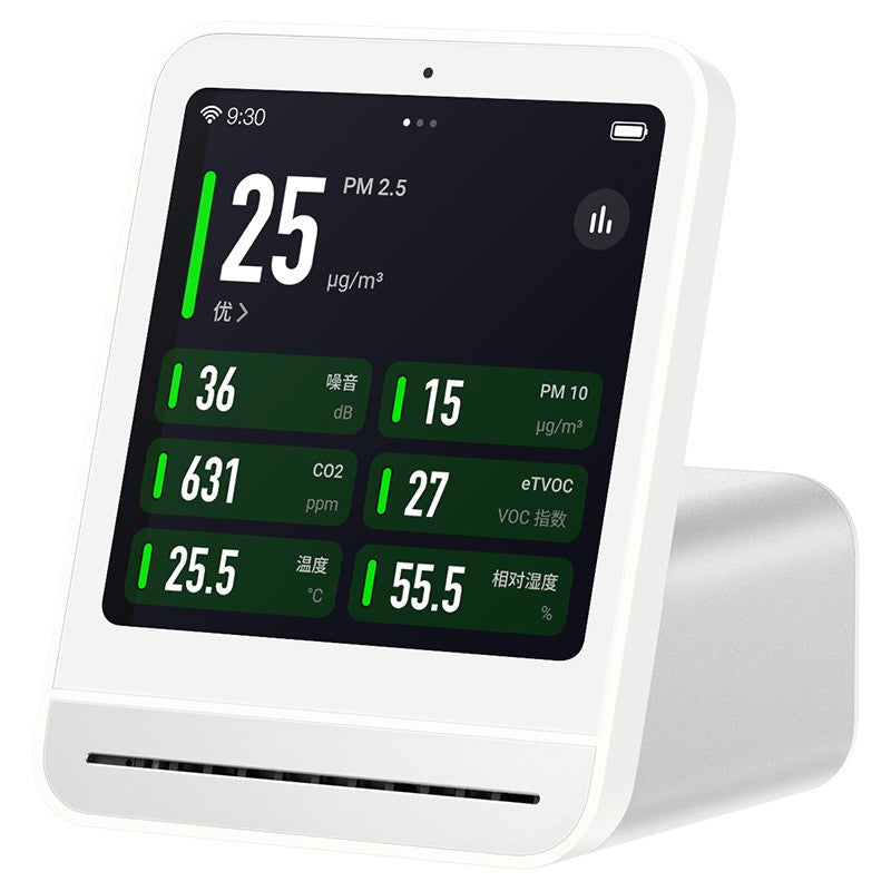 Qingping Air Monitor 2: Temperature, Humidity, PM2.5, PM10, CO2, eTVOC & Noise Levels Tracker