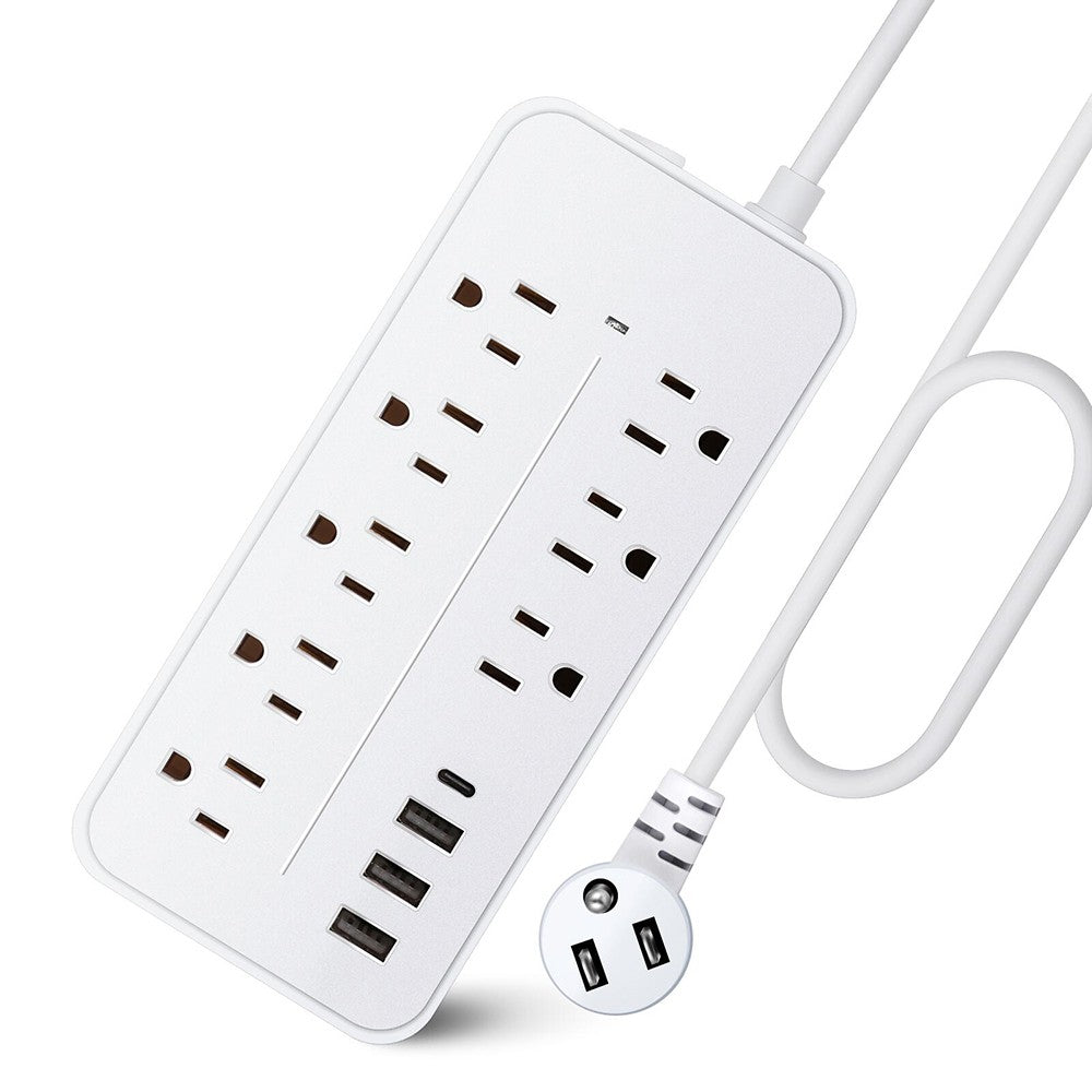 EL-08 Surge Protector Power Strip, 8 Outlets & 4 USB Ports, 1700J, 2000W/10A, ETL Certified, Fireproof, Overload Protection for Home, Office, Garage
