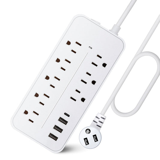 EL-08 Surge Protector Power Strip, 8 Outlets & 4 USB Ports, 1700J, 2000W/10A, ETL Certified, Fireproof, Overload Protection for Home, Office, Garage
