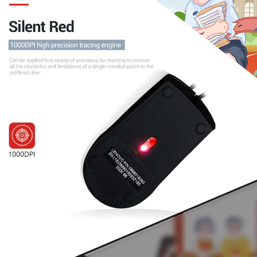 Lenovo M220L 1000DPI Precision Wired Mouse for Laptop & PC