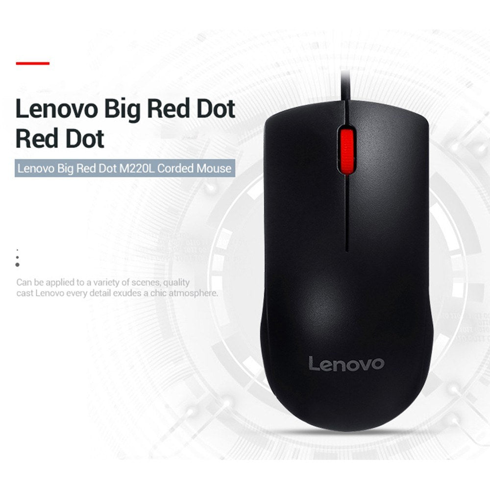 Lenovo M220L 1000DPI Precision Wired Mouse for Laptop & PC